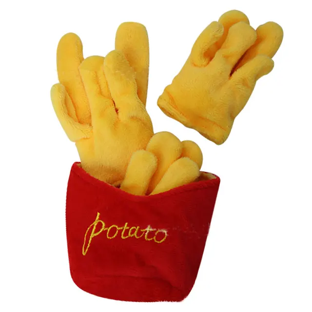 Plush Dog Toys Squeaky Dogs Accessories Pet Perros Toy Soft Squeeze Sound Teeth Chew Bite Resistant Ice Cream Fries Humburger 4