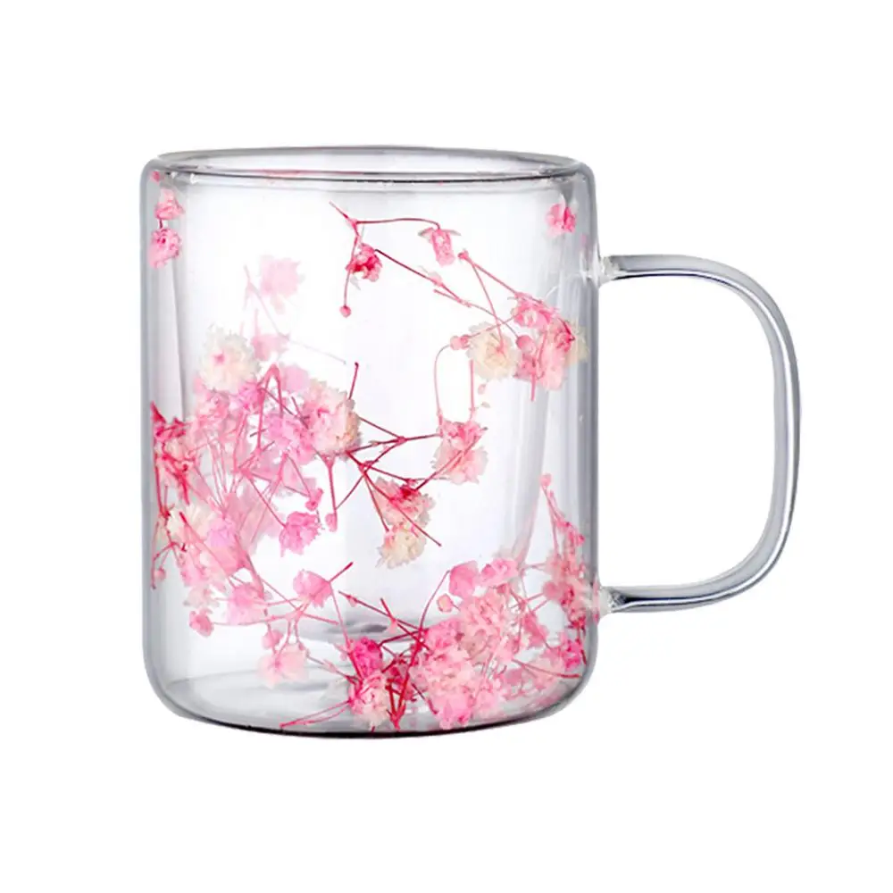 Double Wall Dry Flower Coffee And Tea Cup
