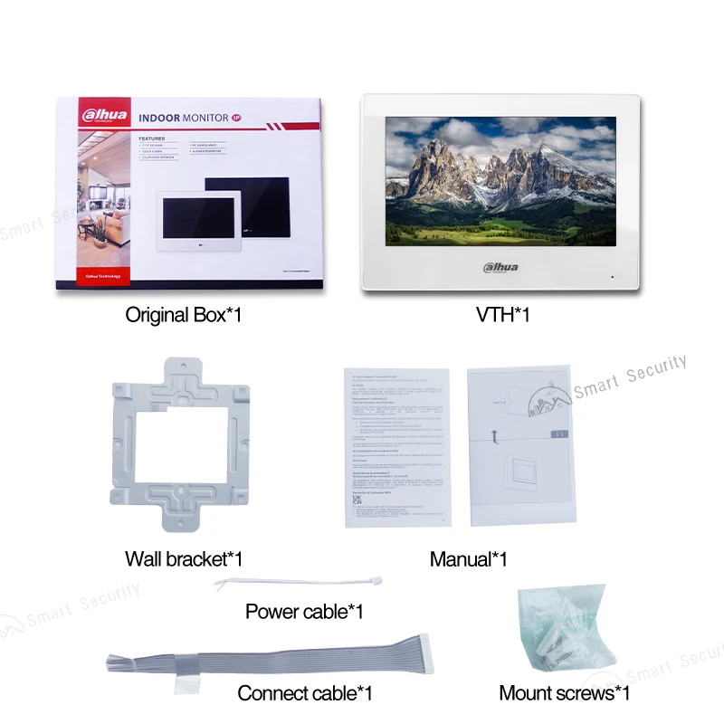 Dahua Original Multilingual 7 Inch Video Intercom Screen IP Cameras Indoor Monitor Doorbell VTO System H.265 PoE P2P VTH2621GW-P