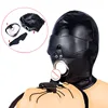 Sex Toys BDSM Leather Hood Blindfold Head Harness Mask With Penis Mouth Gag Fetish Slave Bondage For Women Men Adult Sex Shop 1