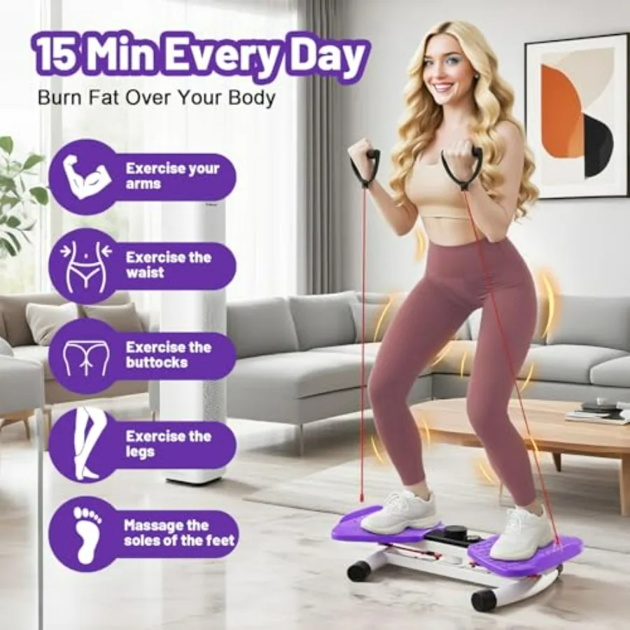 Waist Twisting Fitness Tool, Adjustable Waist Twisting Machine For Women Men, Ab Twister Board, 330 Lbs Capacity & Led Digital D