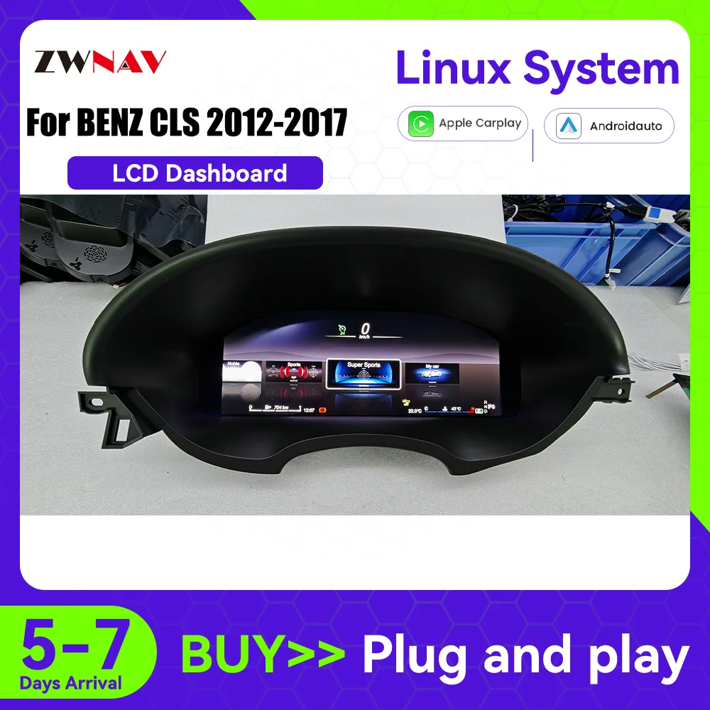 12.3 Inch Linux System Upgrade Dashboard Speed Instrument Digital Cluster for Mercedes Benz CLS CLS300 CLS63 CLS350 2012-