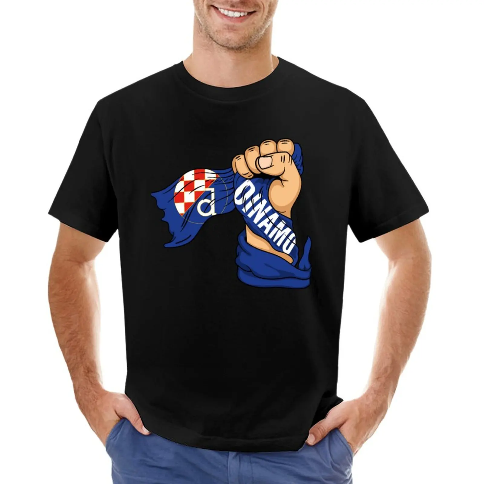 T-Shirt Per Gli Appassionati Di Sport Di Calcio Della Croazia Di Dinamo Plumbers T-Shirt Grafiche Da Uomo Con Pesi Massimi Neri