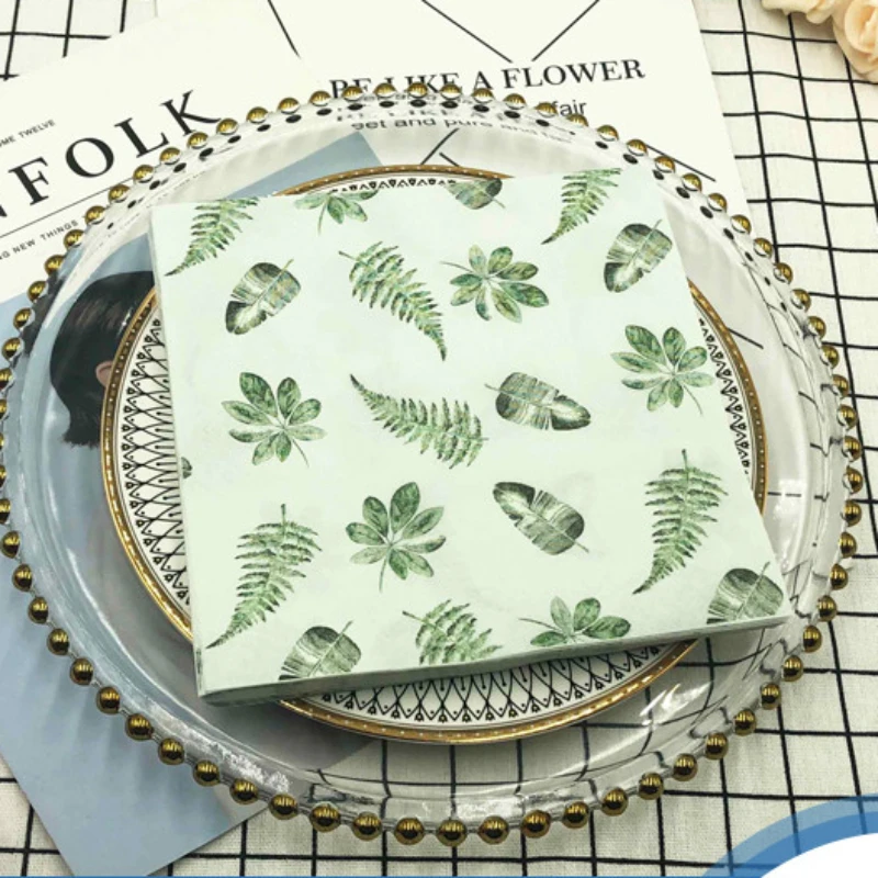 10/20pcs/Pac 2-Ply Napkins Ins Wind Leaves Models Colourful Printing Napkins Restaurant Hotel Party Square Folding Paper