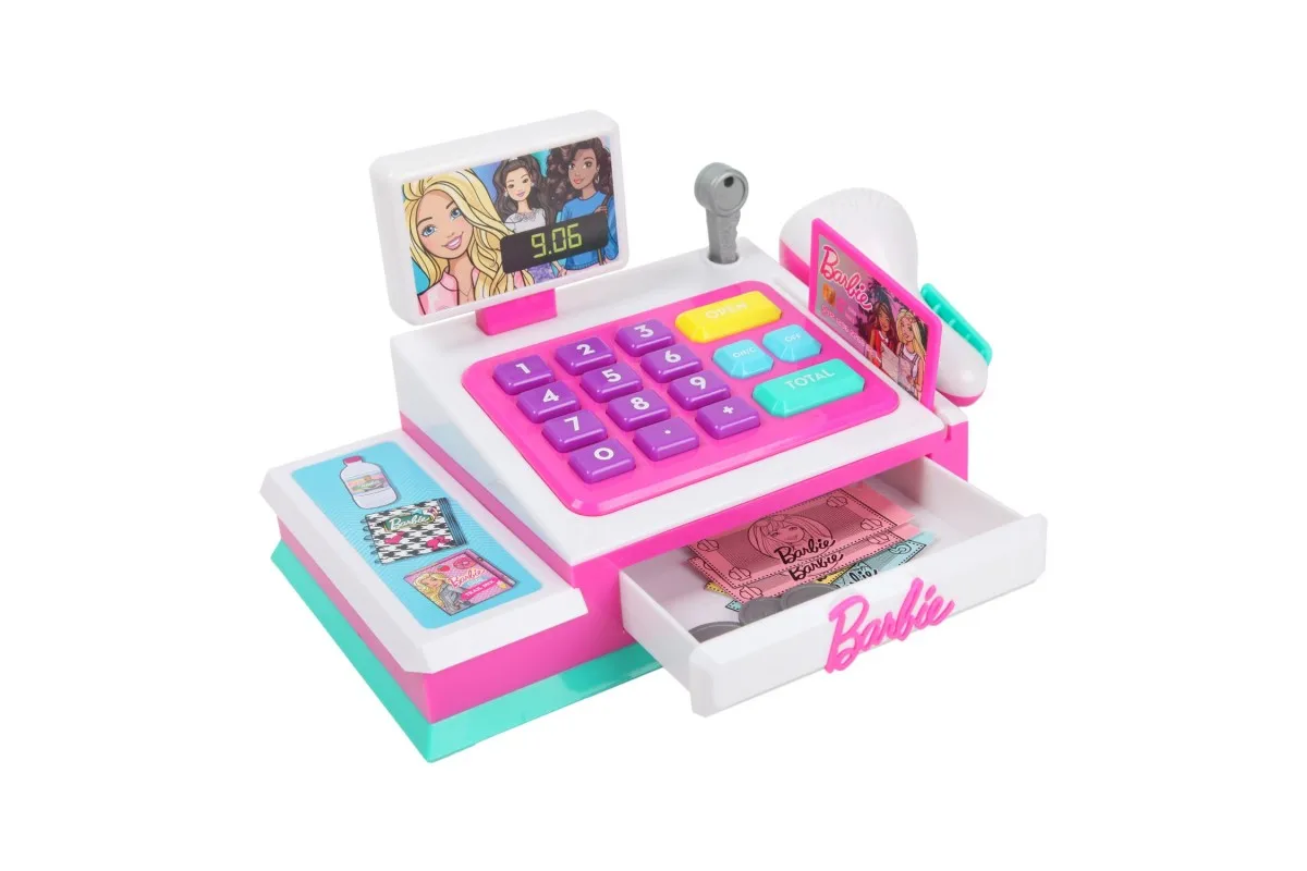 Atajos dinámica Mecánicamente Caja Registradora de juguete de Barbie, con escáner blanco pequeño -  AliExpress Juguetes y pasatiempos