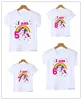 1-8th Rainbow Unicorn Birthday Number Print Girls T-Shirt Cute Kids Tshirt For Kids Birthday Party Clothing Baby T Shirt Tops 1
