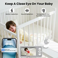 5-дюймовый радионяня с 4-кратным зумом, PTZ-камера, приложение + монитор, двойное управление, Wi-Fi, электронный радионяня, двустороннее аудио, ночное видение, детский телефон — изображение 6