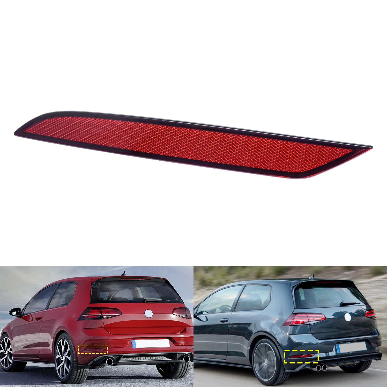 For VW Golf 7 VII 5G1 Hatch 2017-20 Left Rear Bumper Reflector No Light ...
