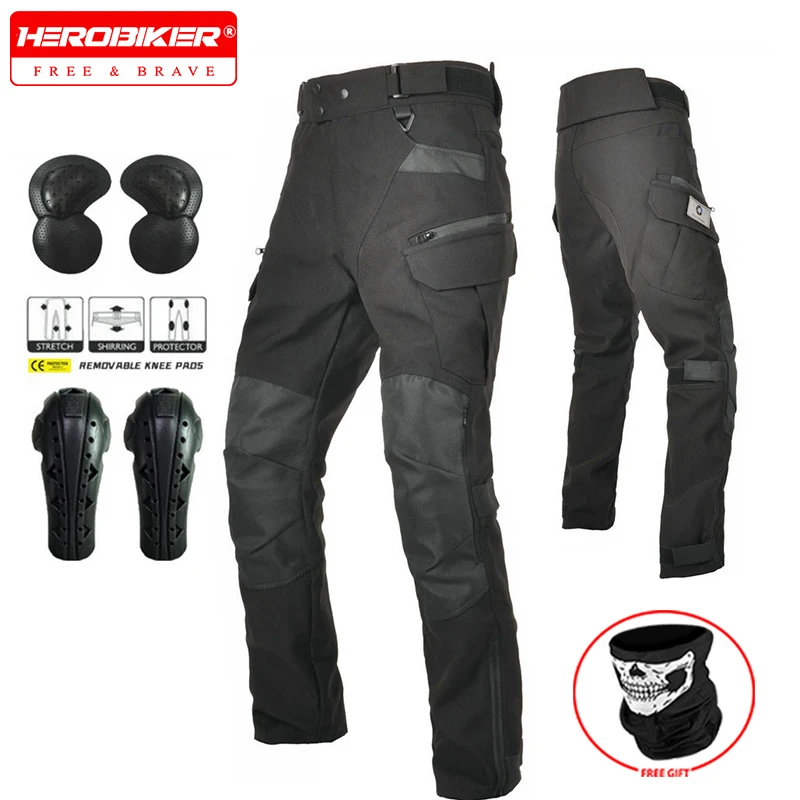 남성용 오토바이 라이딩 팬츠 600D 내마모성 라이더 바지 모터 캐주얼 작업복 바지 안티드롭 확장 보호 장비