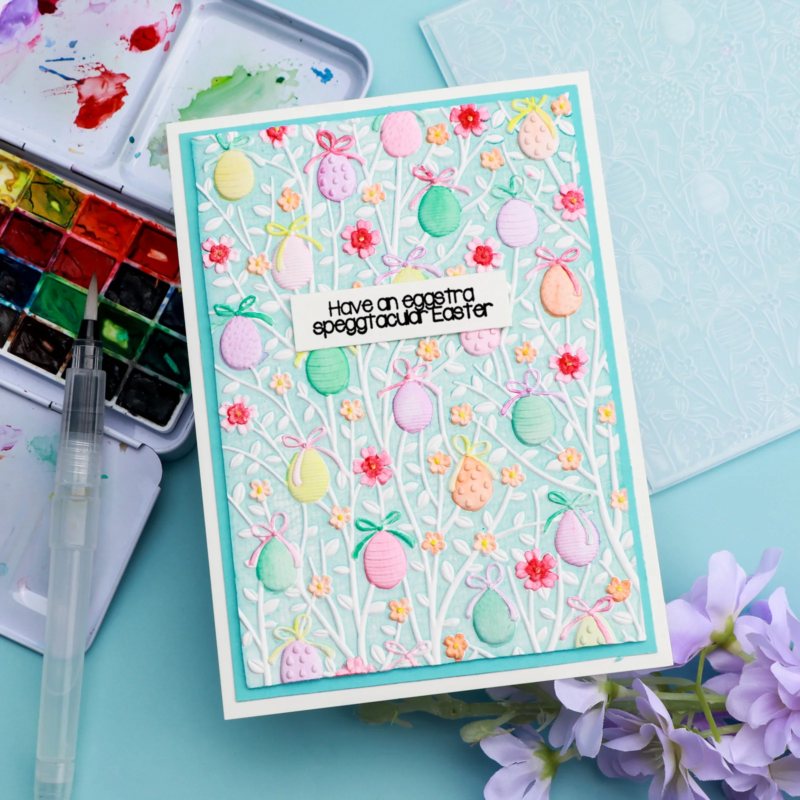Easter Egg Floral Rosette Burst Background 3D Embossing Folder For Adding Textured Detail To Paper Crafting Project Templates