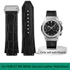 Watch Band for HUBLOT BIG BANG 25*19mm Waterproof Men's Watch Strap Chain Watch Rubber Genuine Leather +Silicone Bracelet