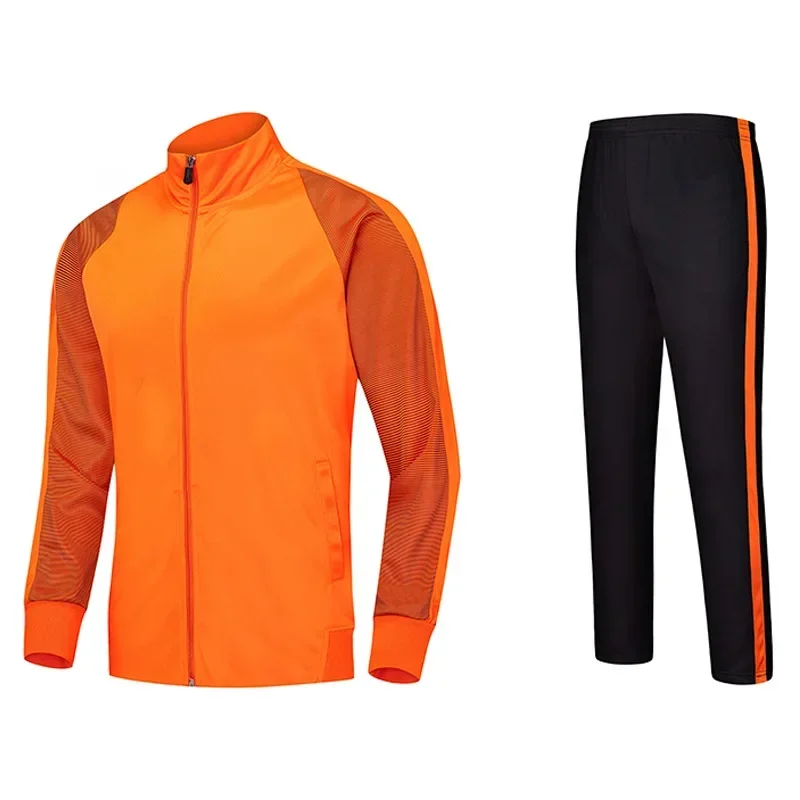 Winter Sportwear Stylish Men's 2pcs Autumn Winter Sportswear Sweatshirt Coat Pants Set with Zipper Placket Suit Sportswear 4XL