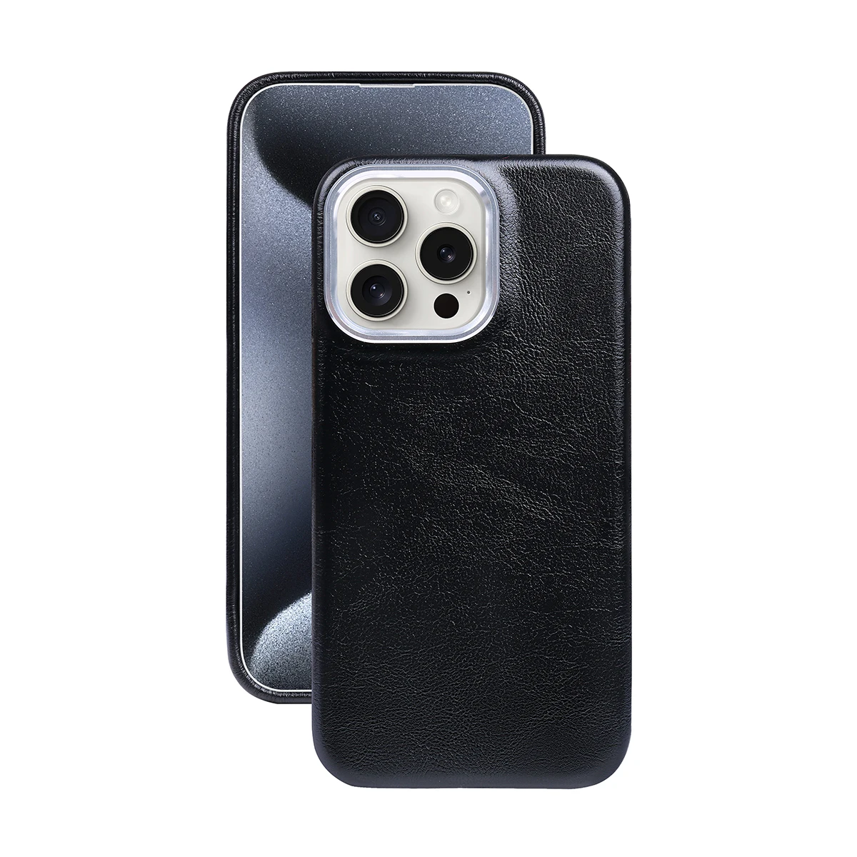 Luxury Classic Retro Textured Metal Frame PU Leather Phone Case