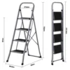 US 4-step ladder with anti slip wide pedals, convenient handle for household use, gray- 1