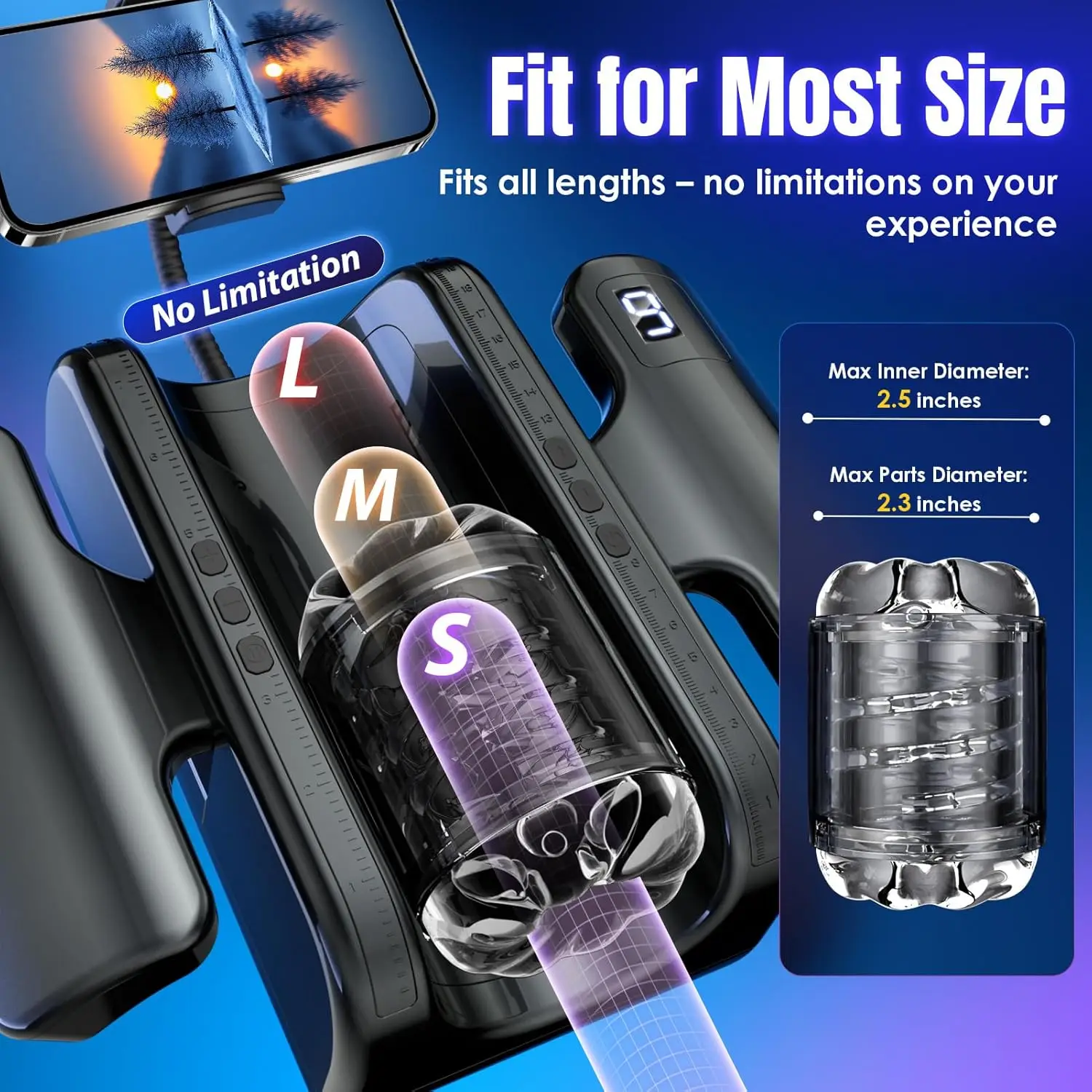 HeartCaptor Electric Male Masturbator Cup Automatic Telescopic Thrusting Handsfree Adult Toy - Details 30