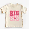 BIG SIS/LIL SIS Print Sister Family Matching Outfits Short Sleeve Kids T-shirt+oversized Bubble Romper Retro Sister Outfits 3