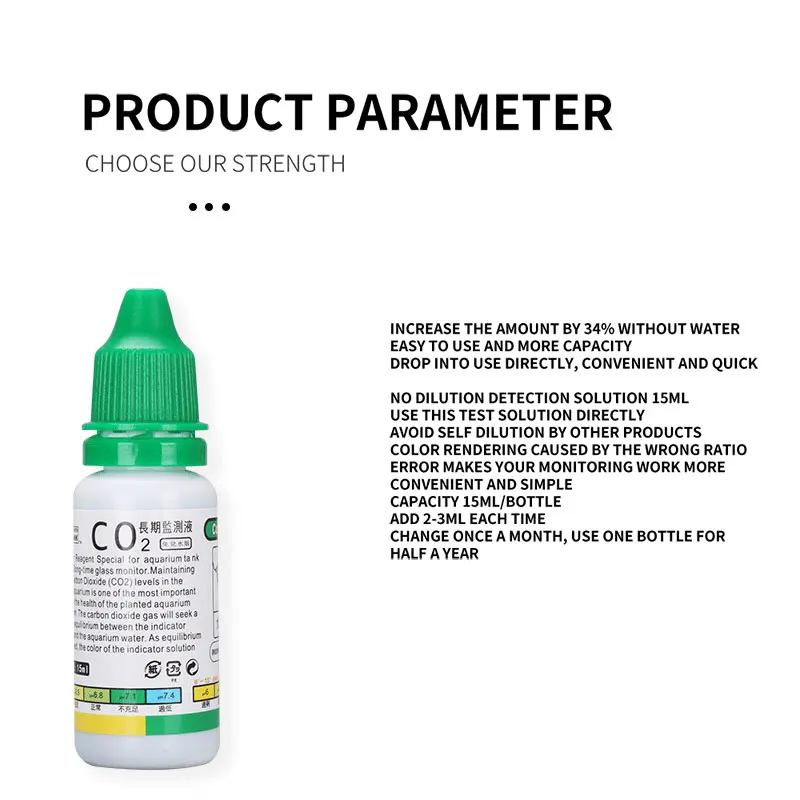 ZRDR Aquarium CO2 Indicator Solution PH Monitor Bubble Counter For Plant