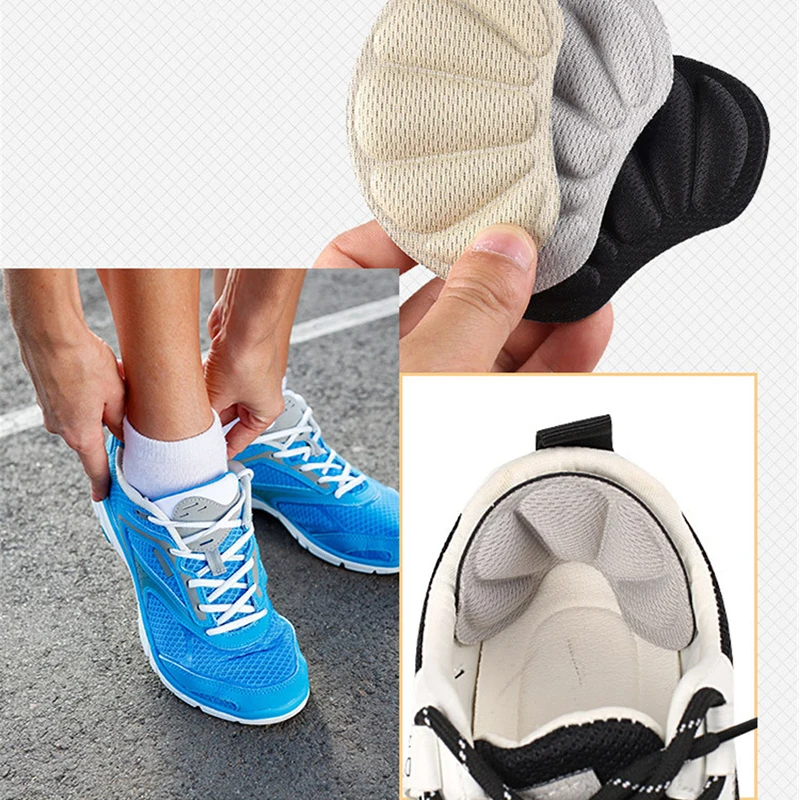 1 Pair Insert Sneakers Heel Stickers Comfortable Wear-resistant Anti-drop Heel Sticker Thicker Adjustable Half-size Pad Sticker