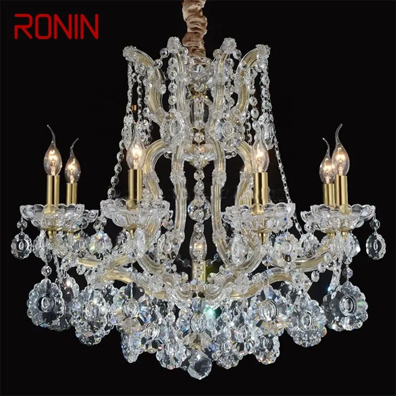 

RONIN European Style Chandelier LED Pendant Lamps Candle Crystal Luxury Lights Modern Fixtures for Home Hotel Villa Hall