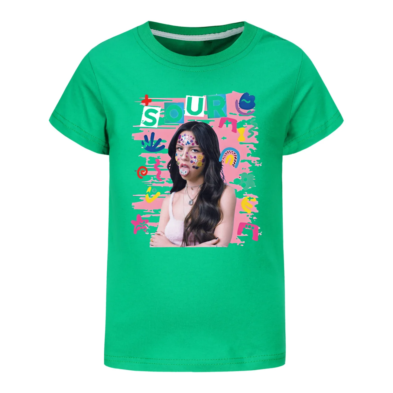 New Summer Girls Boys O-Olivia Cool R-Rodrigo Singer T-shirt Fashion Short Sleeve Clothing Children Cartoon Tee Cotton For Kids 3