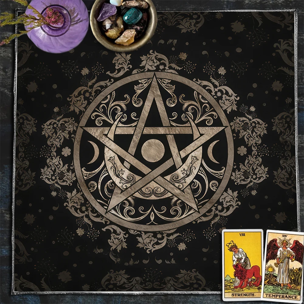 Tablecloth Pentagram Tarot tablecloth, Tarot linen, Tarot mats tapestries, pendulum prophecy altar cloth, Tarot symbol board gam 6
