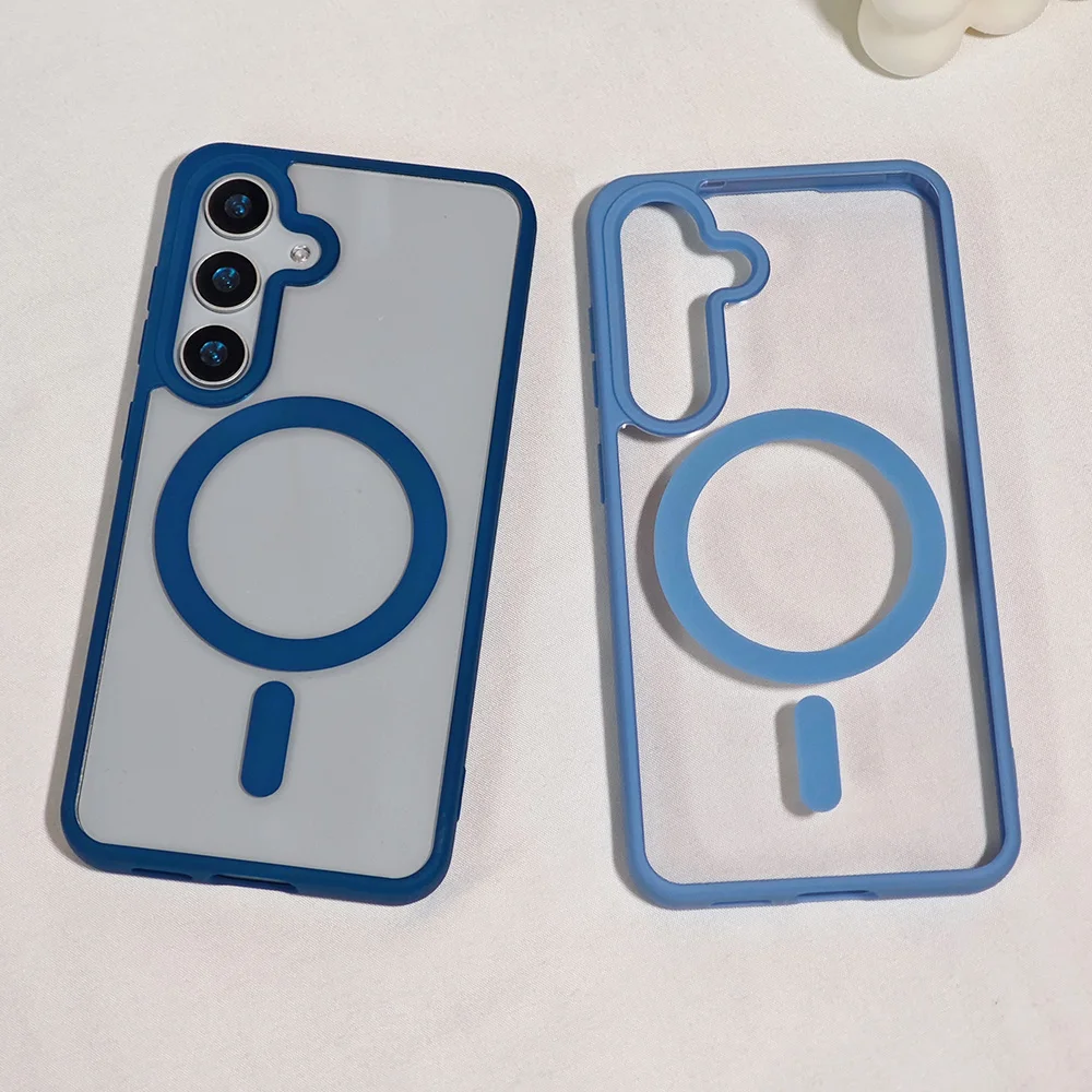 Frosted Magnetic Phone Case for Samsung Galaxy S26 Ultra S25 Edge S24 S23 FE S22 Plus for Magsafe A57 A37 A17 A07 A56 A36 Cover