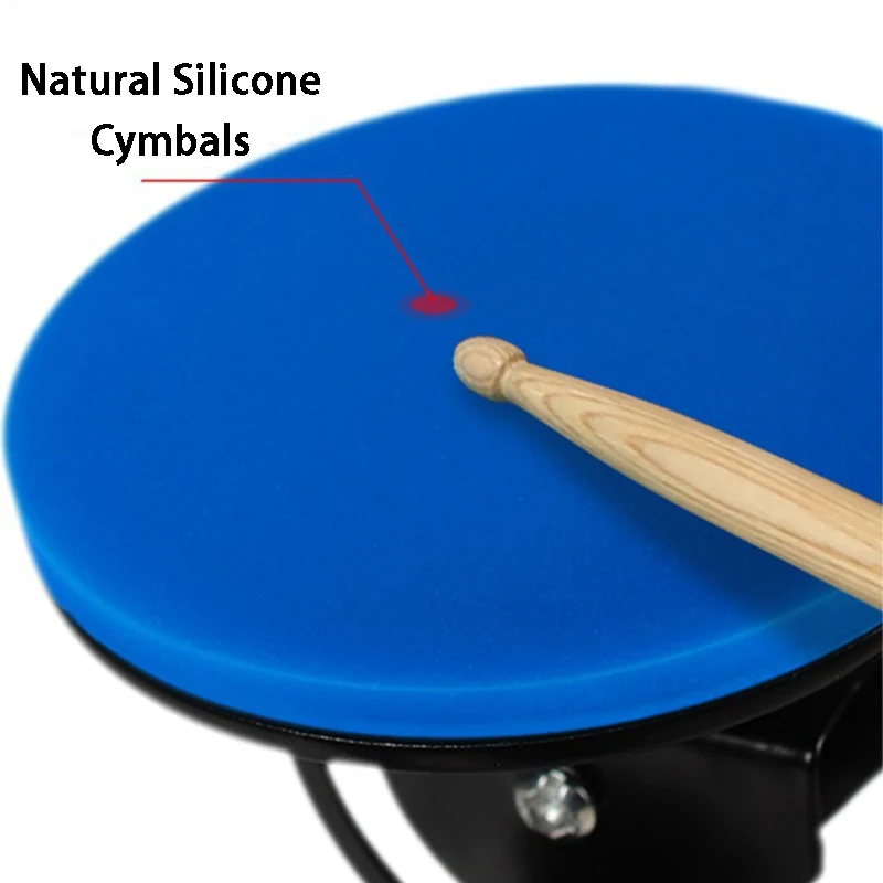 Portable Silent Practice Drum Mini Drum Set Beginners Professional Mute Drums Practice Pad with Bracket Percussion Instruments
