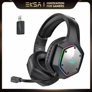 наушники игровые для пк EKSA 2,4 ГГц E1000 WT Беспроводные наушники 7,1 объемная Проводная игровая гарнитура для геймеров с ENC микрофоном и низкой задержкой для ПК/PS4/PS5/Xbox