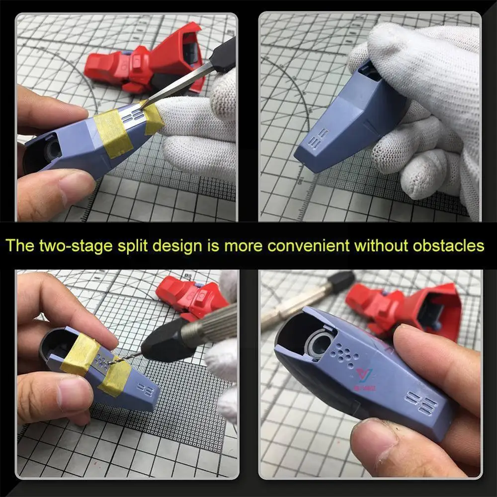 4 In 1 Details of carving Extra Ruler Detail Renovation Auxiliary Model Ruled steel Aids Ruler Hole Engraved Tool Engraving D5D4 5