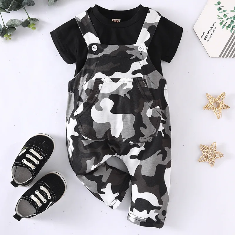 

Baby Boy Clothes Summer Children Overalls Suit Boy Camouflage Cute Clothing Boys Short-Sleeved Shorts 2-Piece Set 35