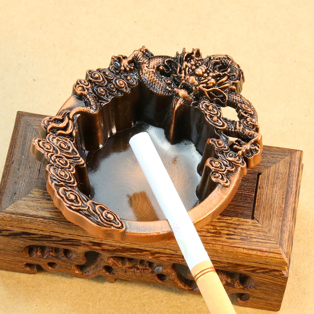 

1PC Living Room Coffee Table Metal Cigar Ashtray Home Anti-fall Creative Personality Dragon Shape Tea Set Bedroom Office Ashtray