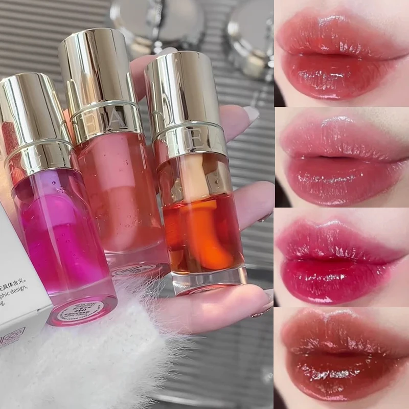 Specchio Lip Oil Idrata Non Appiccicoso Plumper Lip Lasting Antiaderente Cup Lip Glaze Idratante Liquido Trasparente Rossetto Cosmetici