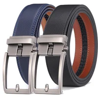 Unisex Click Belts for Men Luxury Brand Designer Fashion Automatic Buckle Genuine Leather Men's Belt Male Jeans Waist Strap Blue