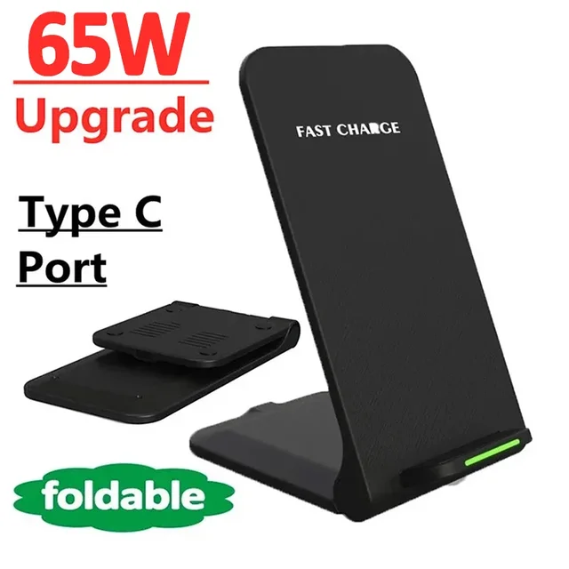 65W Wireless Charger Stand Pad For iPhone 15