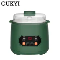 1L Automatic Stew Pot Spill proof Healthy Stew Cup Keep warm Multifunctional Food Steamer Ceramic Liner Soup Porridge Braised EU 1