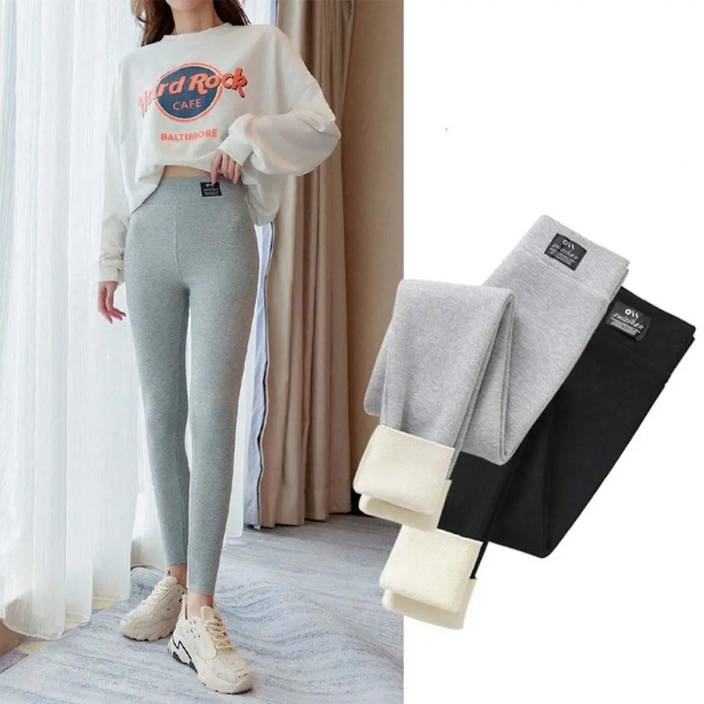 

Thicken Cashmere Fleece Fleece Lined Thermal Ankle-Length Hip Lifting Pants Fitness Leggings Lambwool Pants Women Leggings