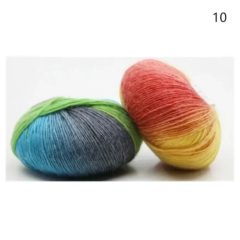 Description Picture 5 of item1 Rolls 50g/ball Rainbow Yarn Wool Crochet Yarn Fancy Lana Knitting Yarn Croche Laine Hand Knitting Colorful Soft Fine