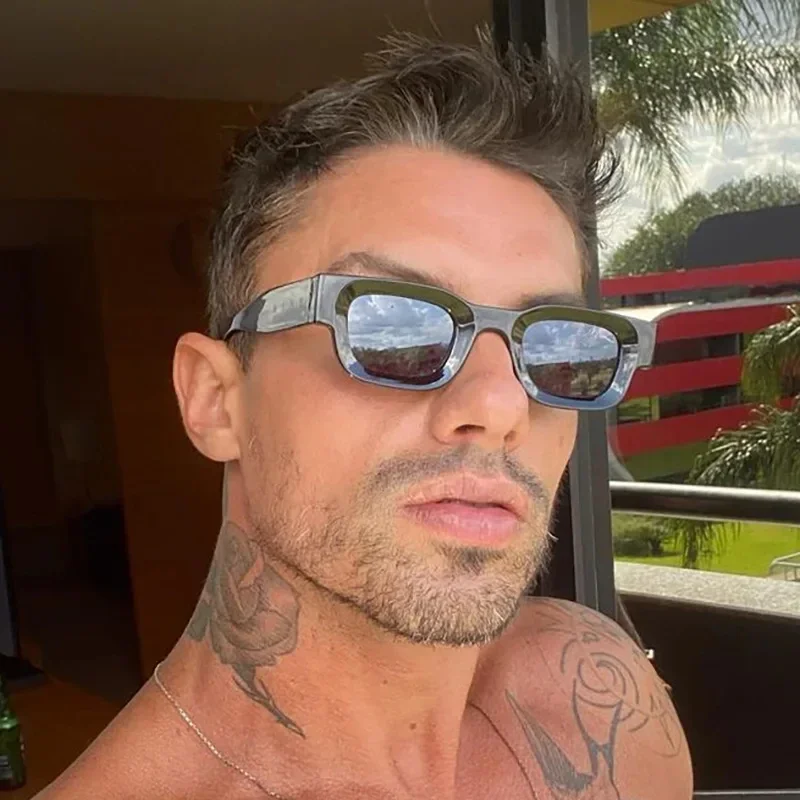 أزياء الصيف ريترو الشرير مستطيل النظارات الشمسية U...