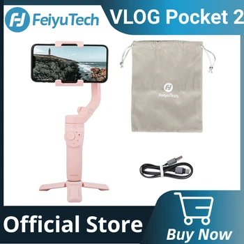 FeiyuTech-VLOG 포켓 2 미니 핸드헬드 스마트폰 짐벌 스태빌라이저 셀카 스틱, 아이폰 14 13 12 삼성 샤오미 전용