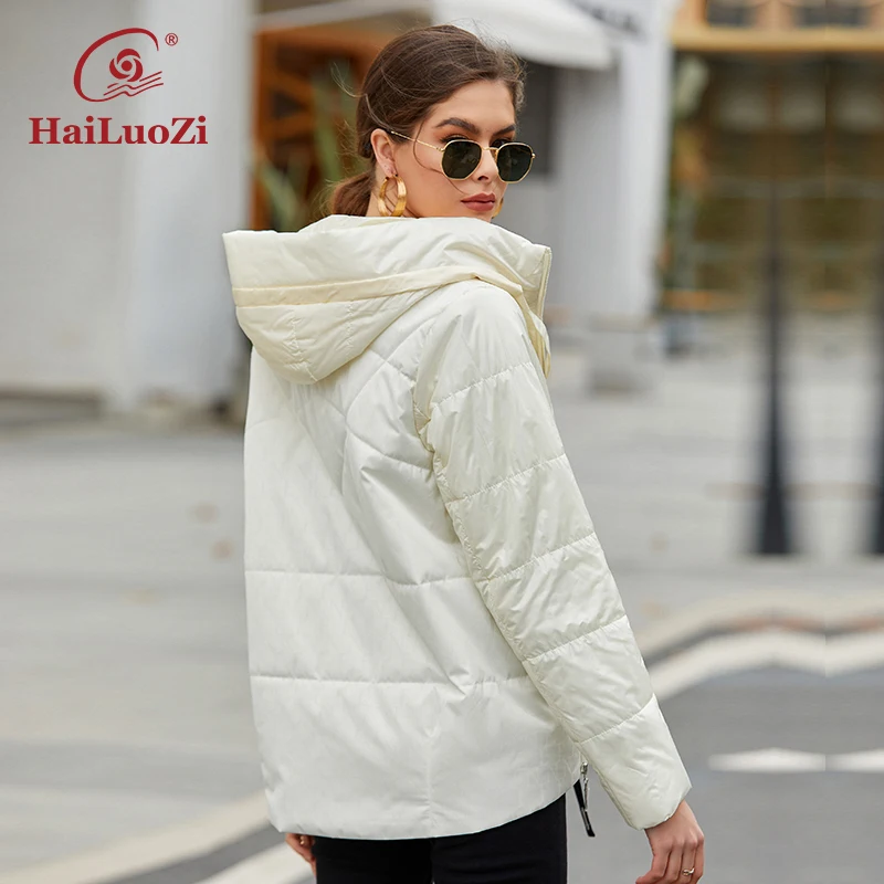 Comprar GASMAN chaqueta de mujer primavera 2022 ropa corta fina de algodón  moda Casual diseño con capucha parkas simple acolchado abrigo de mujer 8218