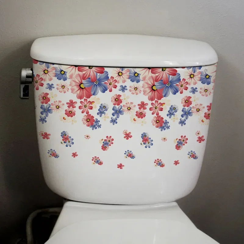 Toilet Stickers Toilet Wall Stickers Vinyl Stickers Green Plants Flowers Toilet Stickers Bathroom Decoration