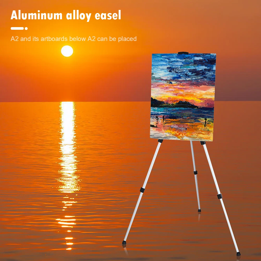 Folding Painting Easel Frame Portable Tripod Display Aluminium Adjustable Bracket for Outdoor Travelling Ornaments sketch easel