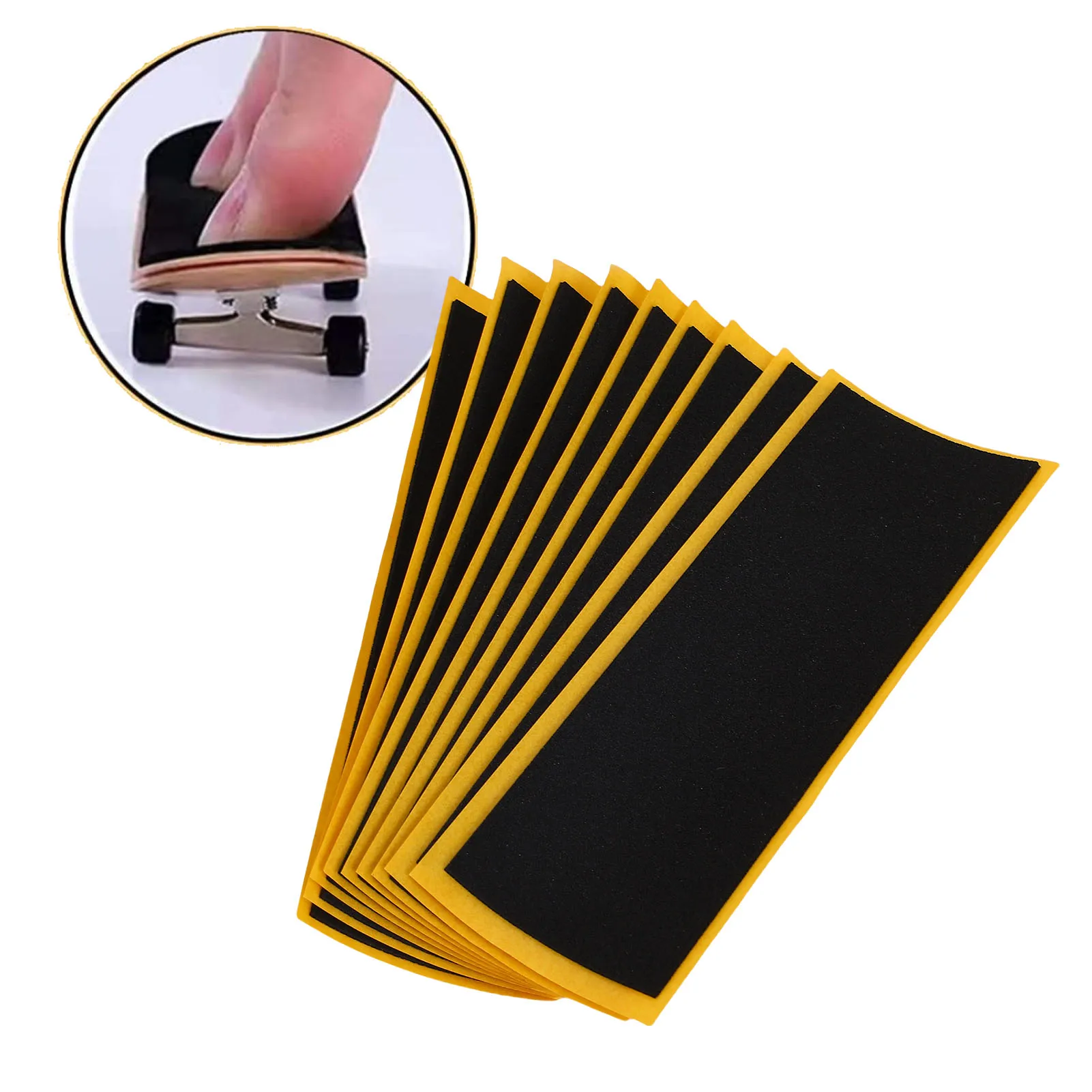 50PCS Black Fingerboard Grip Tape Fingerboard Grip Tapes Black Non Slip Strong Adhesive PU Foam Finger Skateboard Griptape