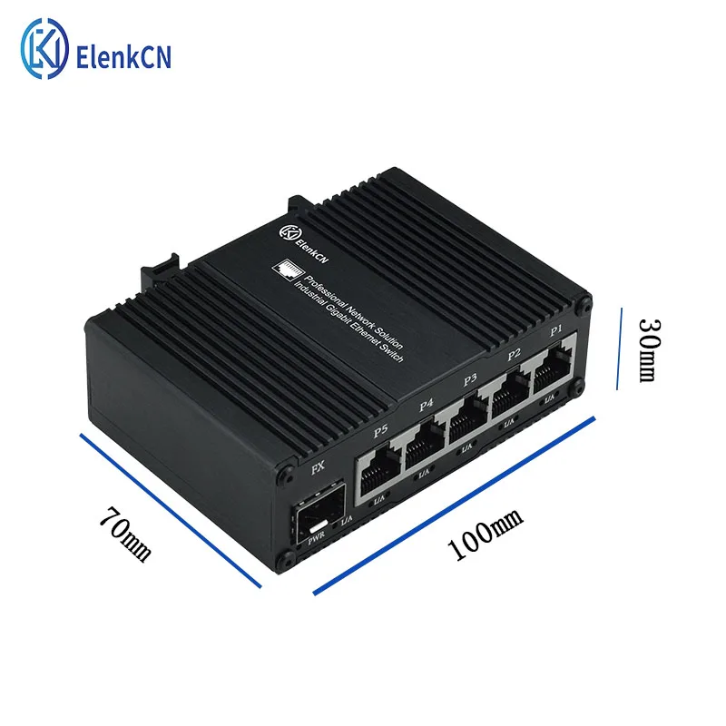 5+1optical to power switches SFP industrial 4KV lightning protection 1000M RJ45 10/100/1000BASET Internet poe extend DC 9-56V