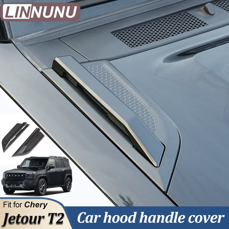 

LINNUNU Car Hood Decorative Accessories Fit for Chery Jetour T2 Traveller Modified Engine Hood Handle Cap Protective Cover