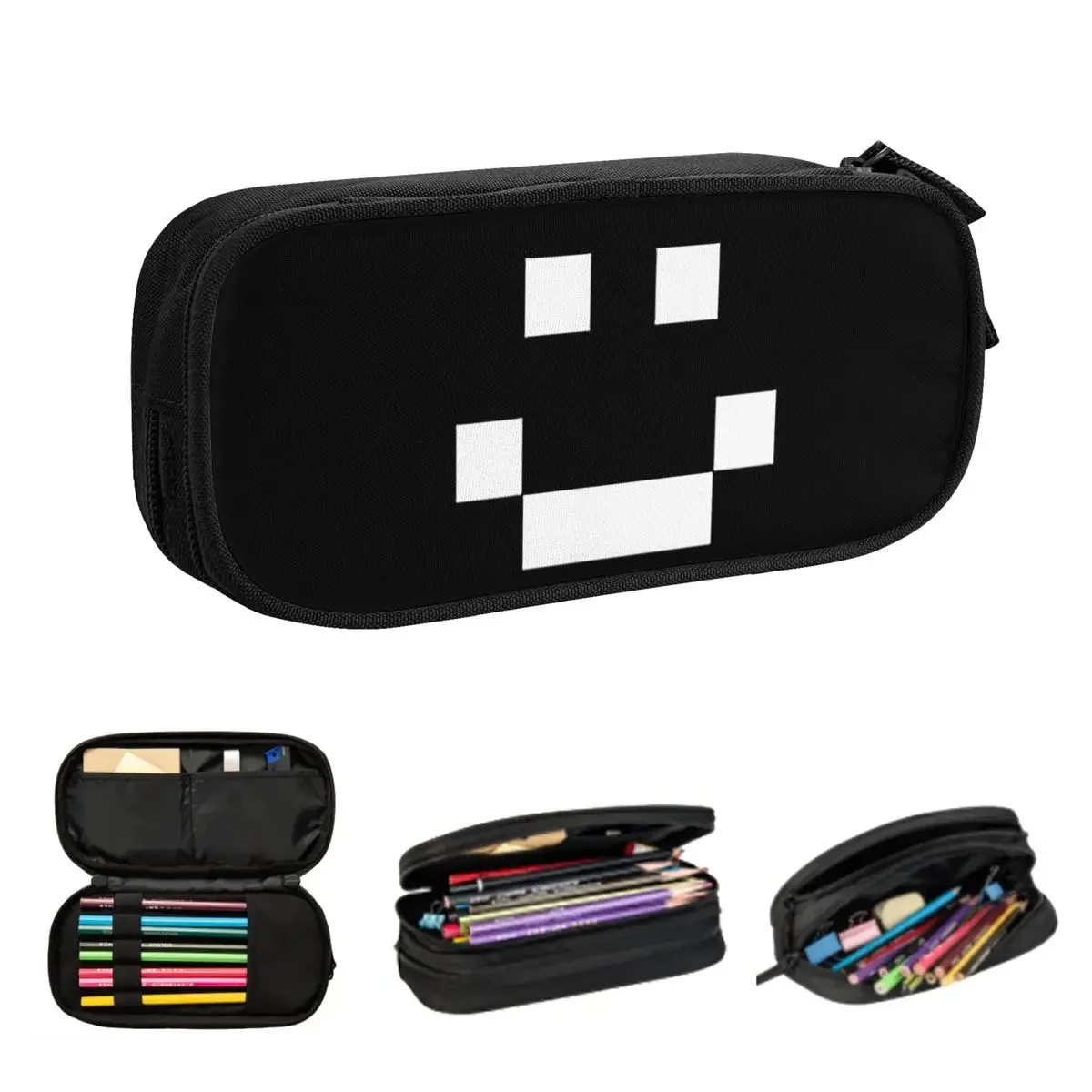 Quackity Merch Smile Pencil Cases Large Capacity Pen Bags Pen Box Pencil Pouch For Boys Girls Students Stationery School