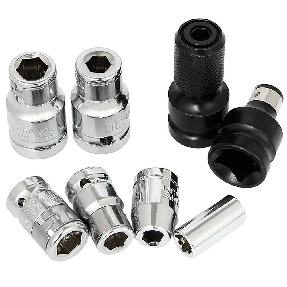 Description Picture 2 of item1/2 1/4 3/8 Inch Square Drive To 1/4 3/8 M8 M10 Hex Socket Adapter Converter Chuck Adapter For Impact Air And Electric Wrench