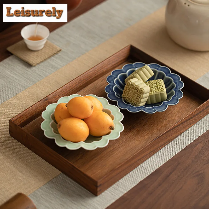 Chrysanthemum Petal Fruit Dishes Japanese Pastry Plate Fruit Snack Plate Dessert Candy Dish Household Sharing Plate Decoration