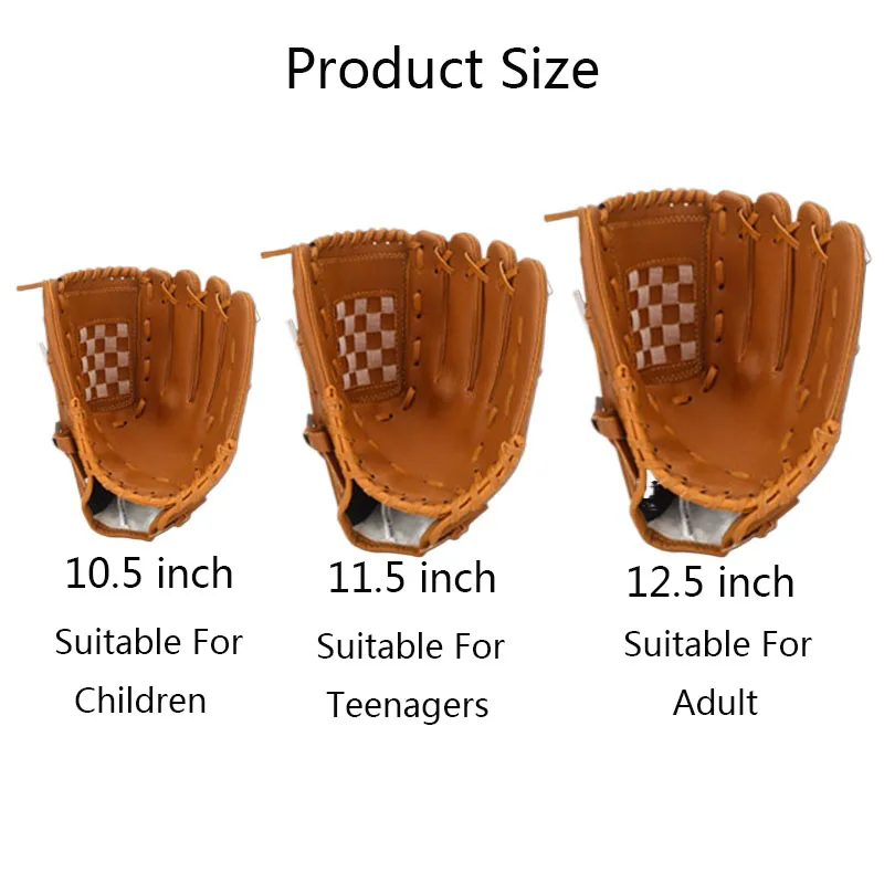 Outdoor Sports Baseball Glove Softball Practice Equipment 9.5/10.5/11.5/12.5 Inch Left Hand For Kids Teenagers Adults Training