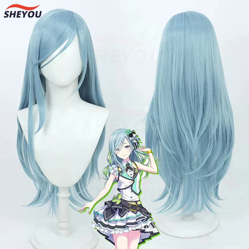

Hinomori Shizuku Cosplay Wig Anime Project Sekai Colorful Stage! Blue Long Heat Resistant Synthetic Hair Wigs + Free Wig Cap
